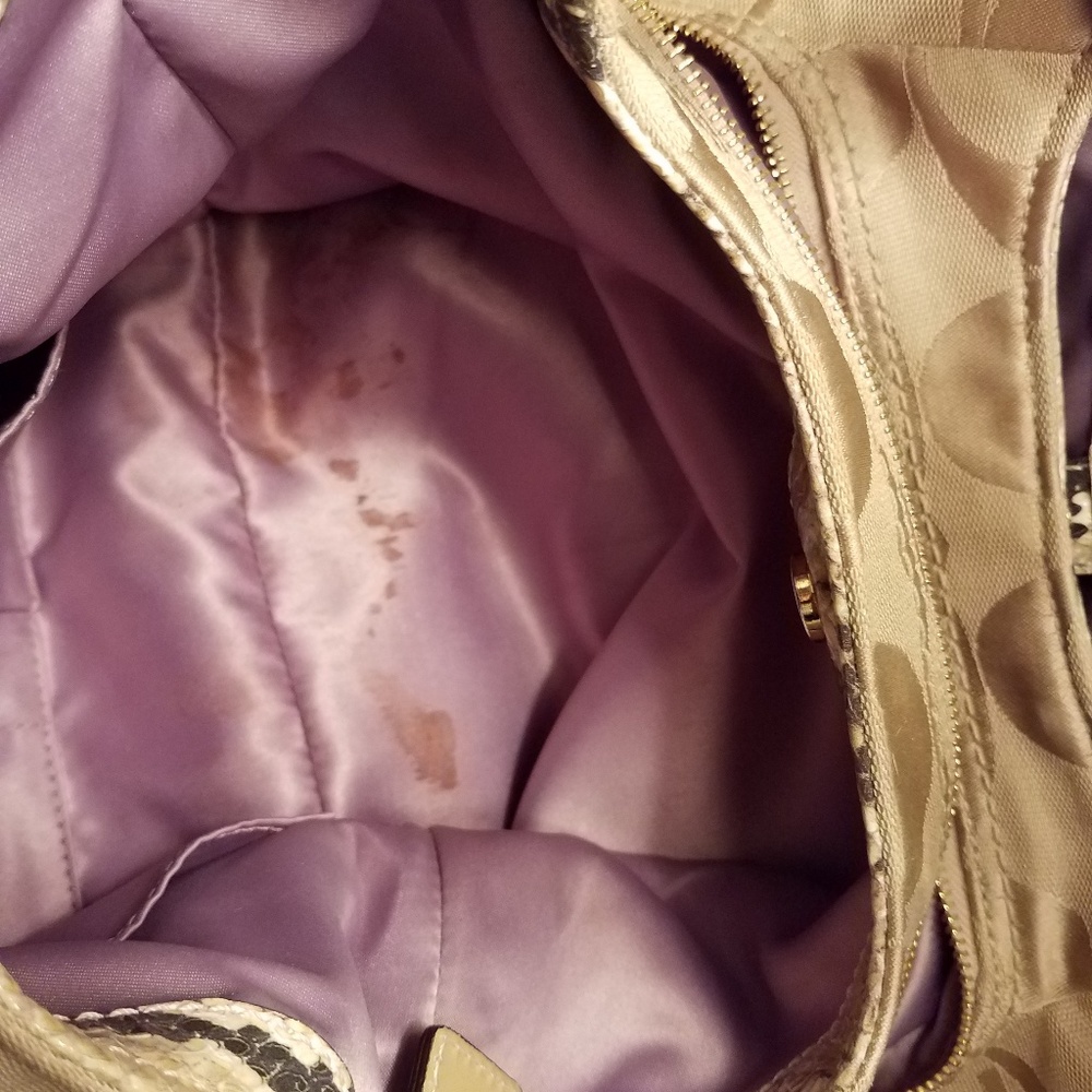 Coach Madison Maggie Signature  Snakeskin Trim Bag - Picture 8 of 8